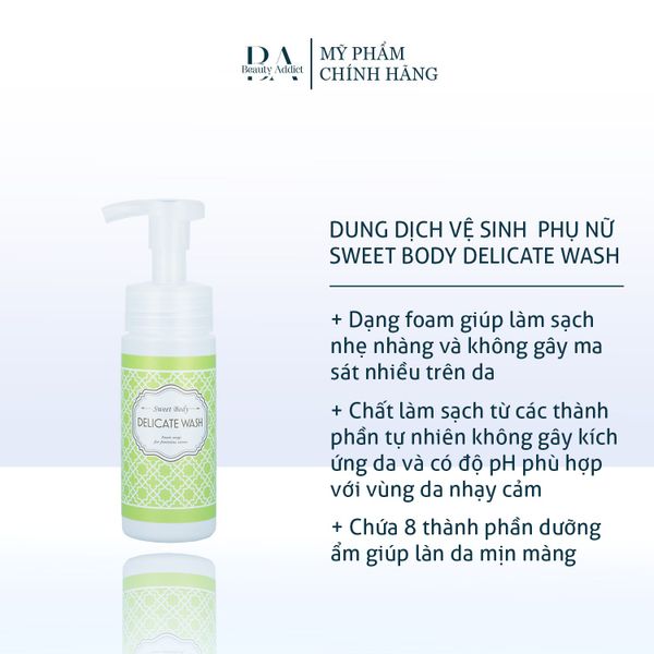 Dung dịch vệ sinh phụ nữ mùi thảo mộc Sweet Body Delicate Wash