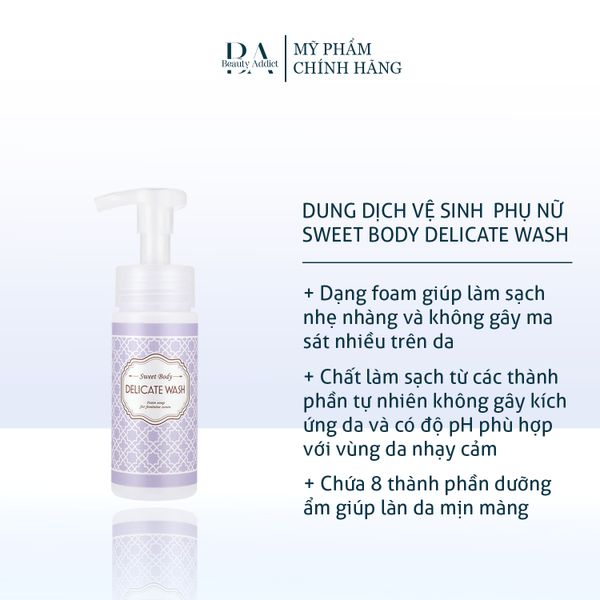 Dung dịch vệ sinh phụ nữ mùi phấn Sweet Body Delicate Wash PS