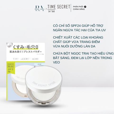 Phấn phủ kiềm dầu chống nắng TIME SECRET Clear Veil