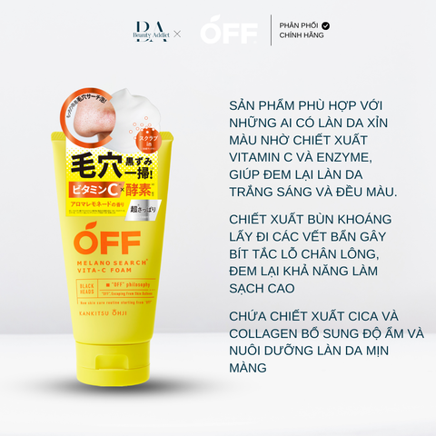 Sữa rửa mặt làm sáng da KANKITSU OHJI Melano Search Vita C Facial Wash