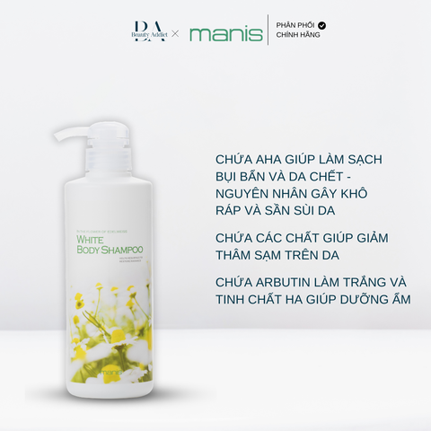 Sữa tắm trắng da manis White Body Shampoo 450ml