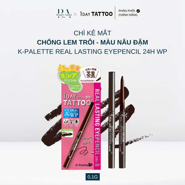 Chì kẻ mắt chống nước K-PALETTE Real Lasting Eyepencil 24h WP