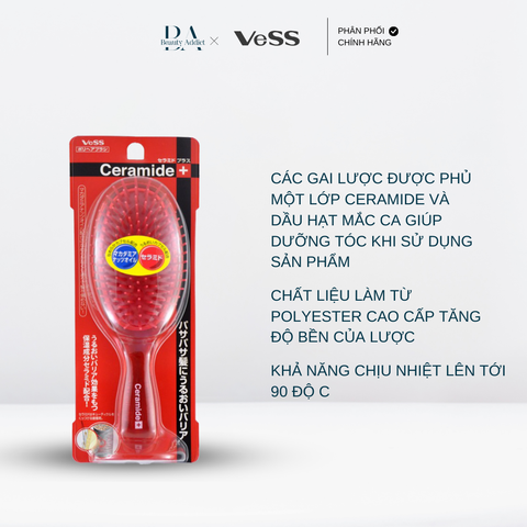 Lược chải dưỡng tóc Vess CRM-500 ceramide plus poly hair brush