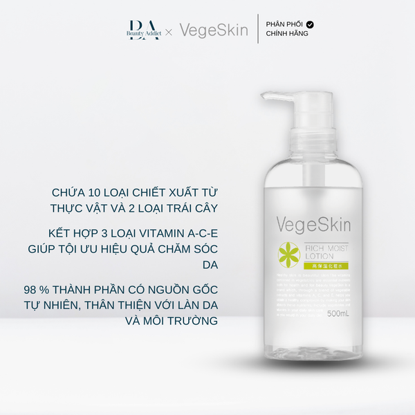 Sữa dưỡng ẩm rau củ VegeSkin Rich Moist Lotion 500ml