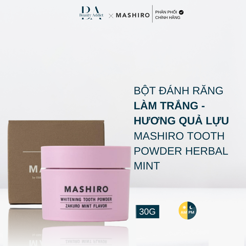 Bột đánh răng làm trắng mùi lựu bạc hà Mashiro Tooth Powder Zakuro Mint