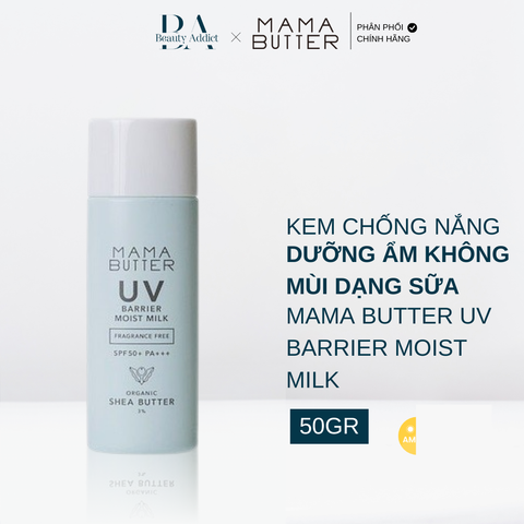 Kem chống nắng dưỡng ẩm dạng sữa không mùi Mama Butter UV Barrier Moist Milk Fragrance Free
