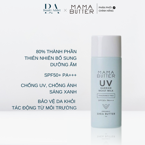 Kem chống nắng dưỡng ẩm dạng sữa không mùi Mama Butter UV Barrier Moist Milk Fragrance Free