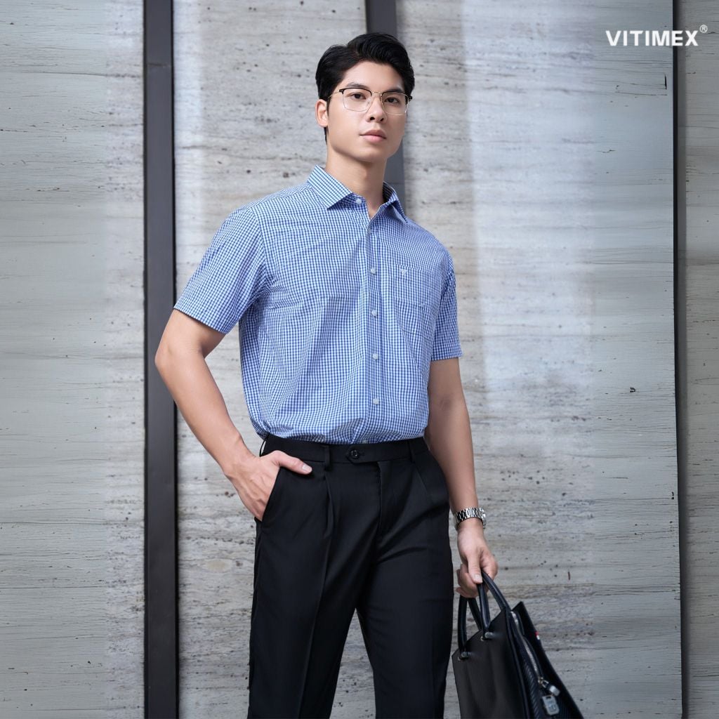 BST PTLL ÁO SƠ MI NGẮN TAY VITIMEX DÁNG RỘNG VỪA REGULAR ARC 7574