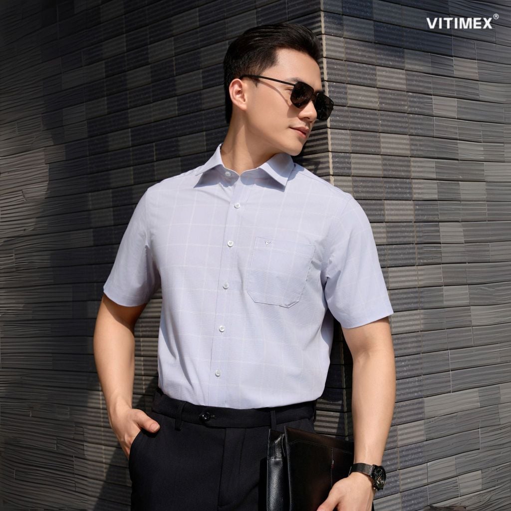 BST PTLL ÁO SƠ MI NGẮN TAY VITIMEX DÁNG RỘNG VỪA REGULAR ARC 7879