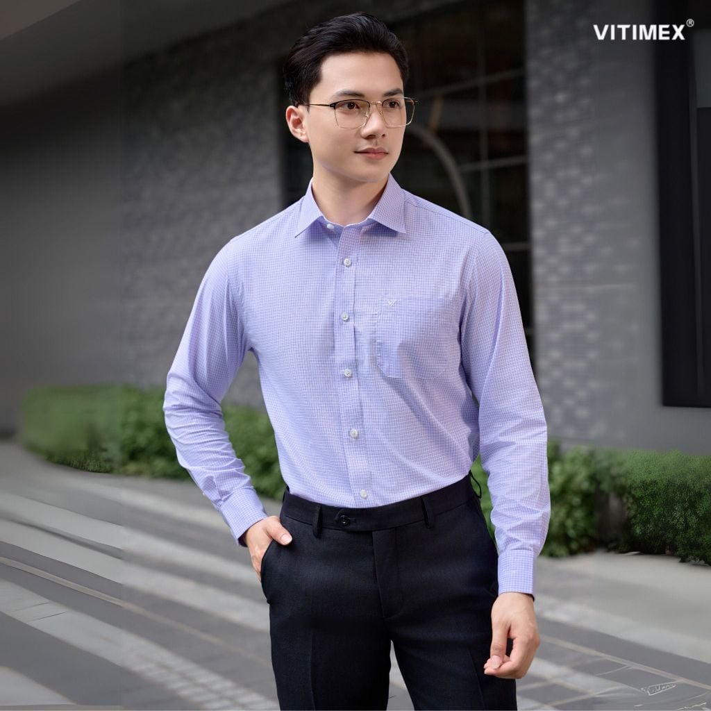 BST PTLL ÁO SƠ MI DÀI TAY VITIMEX DÁNG RỘNG VỪA REGULAR ARD 7789