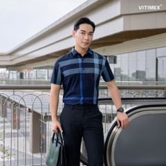 BST PTLL ÁO SƠ MI NGẮN TAY DÁNG ÔM VẠT BẰNG VITIMEX ASB 7695