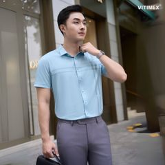 BST PTLL ÁO SƠ MI NGẮN TAY DÁNG ÔM VẠT BẰNG VITIMEX ASB 7720