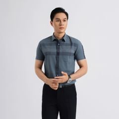 ÁO SƠ MI NGẮN TAY DÁNG ÔM VẠT BẰNG VITIMEX ASB 7825
