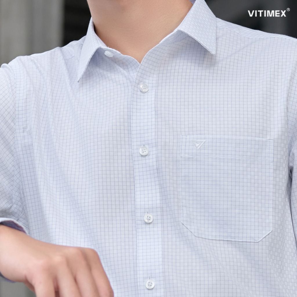 BST PTLL ÁO SƠ MI DÀI TAY VITIMEX DÁNG ÔM VỪA SLIMFIT ASD 7765