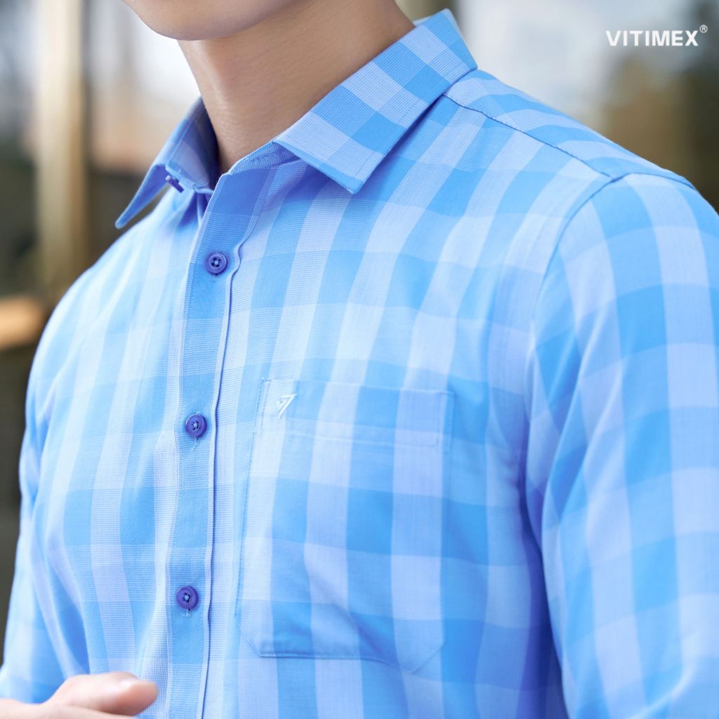 BST PTLL ÁO SƠ MI DÀI TAY VITIMEX DÁNG ÔM VỪA SLIMFIT ASD 7769