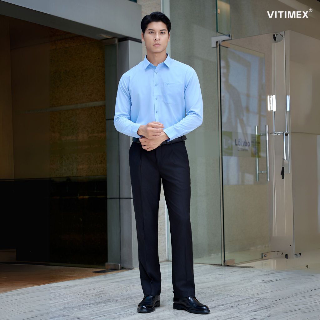 BST PTLL ÁO SƠ MI DÀI TAY VITIMEX DÁNG ÔM VỪA SLIMFIT ASD 7785