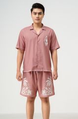 Áo sơ mi nam đi biển Pink Paradise màu hồng