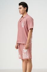 Áo sơ mi nam đi biển Pink Paradise màu hồng