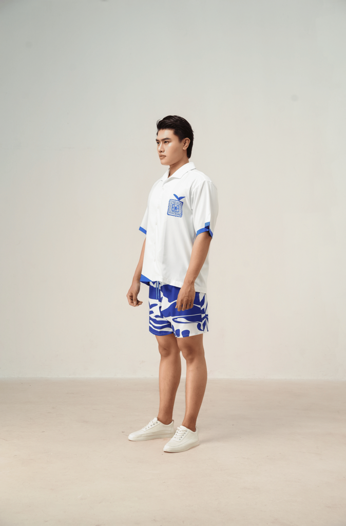 Set đồ đi biển nam Blue Stamp màu trắng