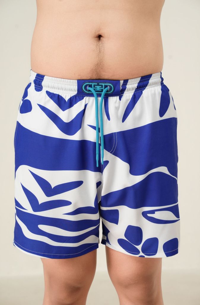 Quần short đi biển nam Blue Stamp màu trắng
