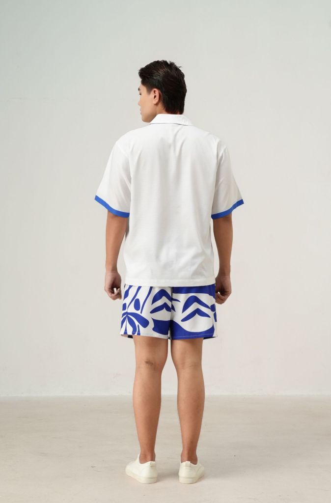 Quần short đi biển nam Blue Stamp màu trắng