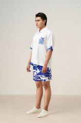 Quần short đi biển nam Blue Stamp màu trắng