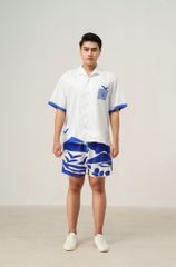 Quần short đi biển nam Blue Stamp màu trắng