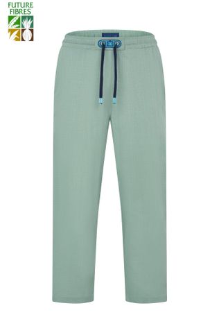 Quần dài nam Linen dáng Regular màu xanh mint