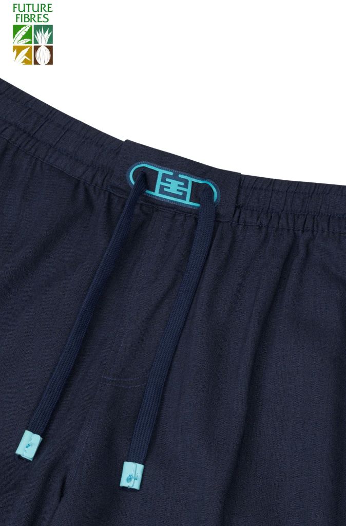 Quần dài nam Linen dáng Regular màu xanh navy