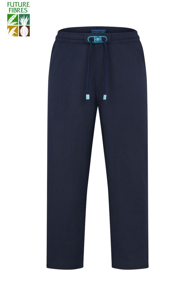 Quần dài nam Linen dáng Regular màu xanh navy