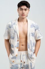 Áo sơ mi nam đi biển Pin Parasol tay ngắn