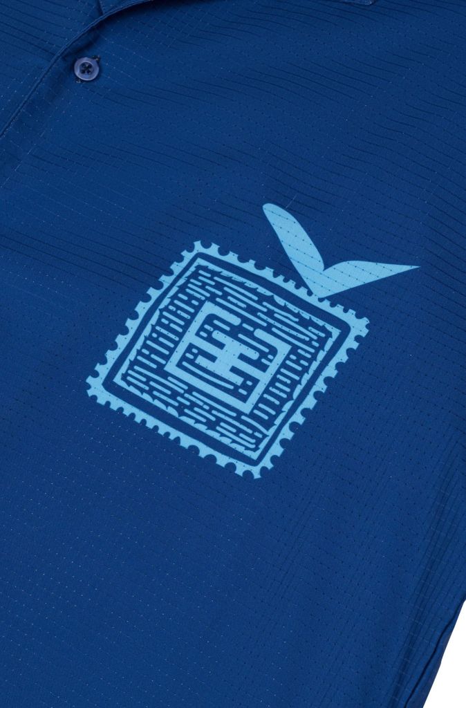 Áo sơ mi nam đi biển Blue Stamp màu xanh navy