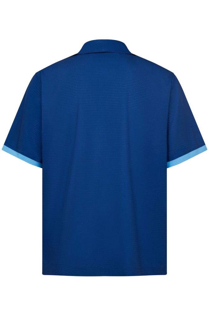 Áo sơ mi nam đi biển Blue Stamp màu xanh navy