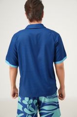 Áo sơ mi nam đi biển Blue Stamp màu xanh navy