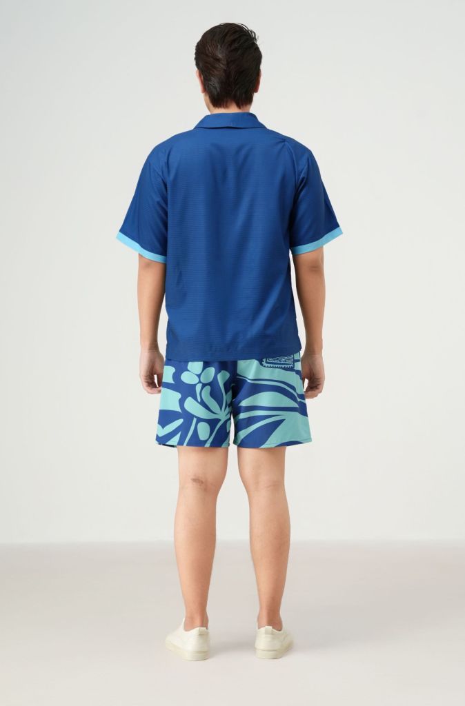 Áo sơ mi nam đi biển Blue Stamp màu xanh navy