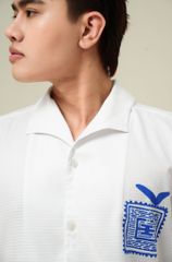 Áo sơ mi nam đi biển Blue Stamp màu trắng