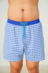 Quần bơi nam Monogram màu xanh hồ bơi
