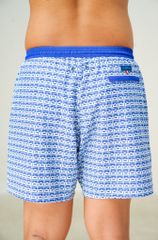 Quần bơi nam Monogram màu xanh hồ bơi