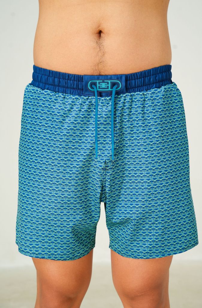Quần bơi nam Monogram màu xanh biển sâu