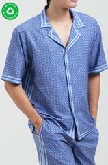 Áo sơ mi nam đi biển Monogram tay ngắn