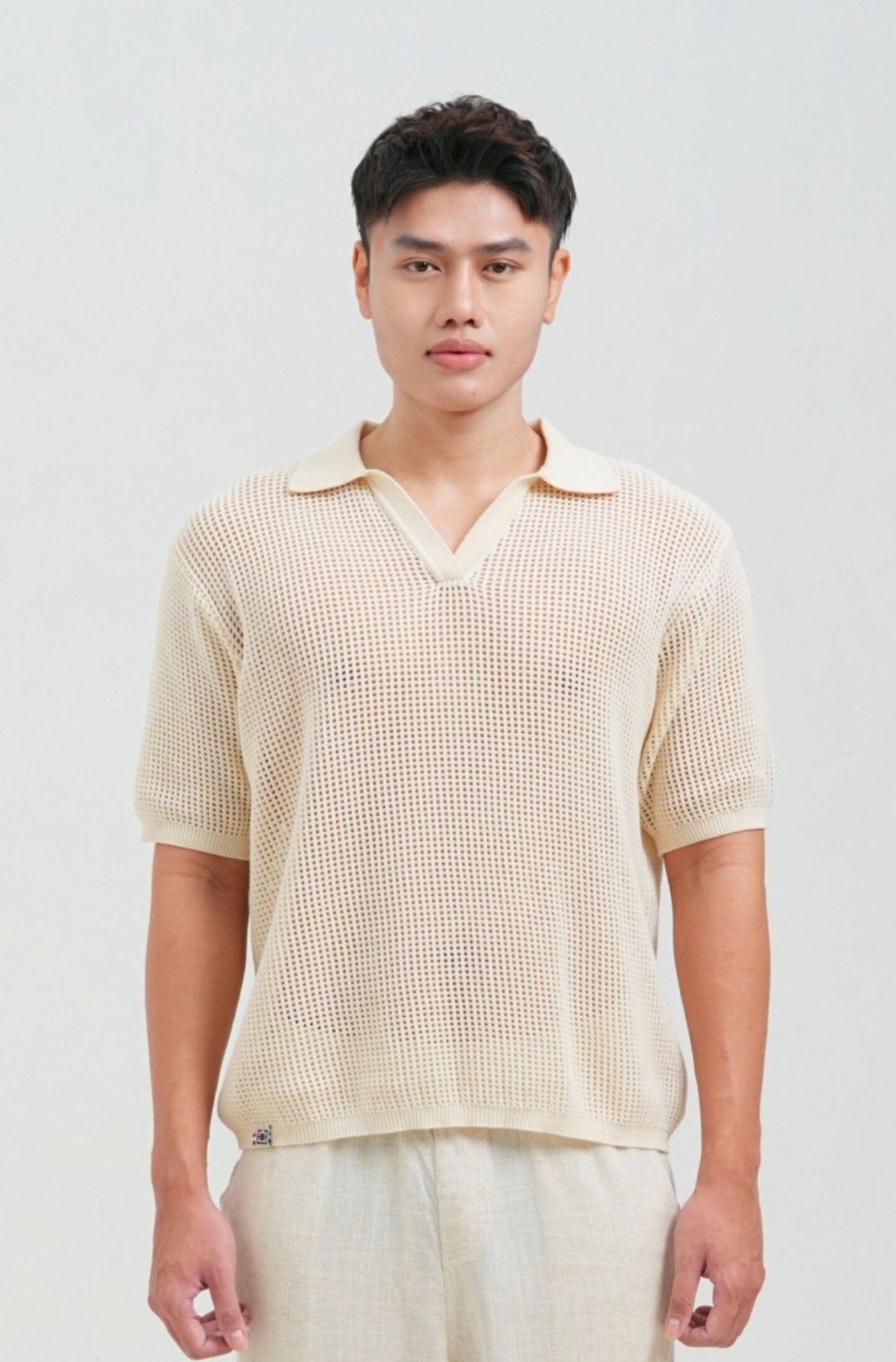 Áo polo nam dệt kim Cotton