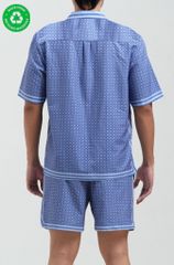 Áo sơ mi nam đi biển Monogram tay ngắn