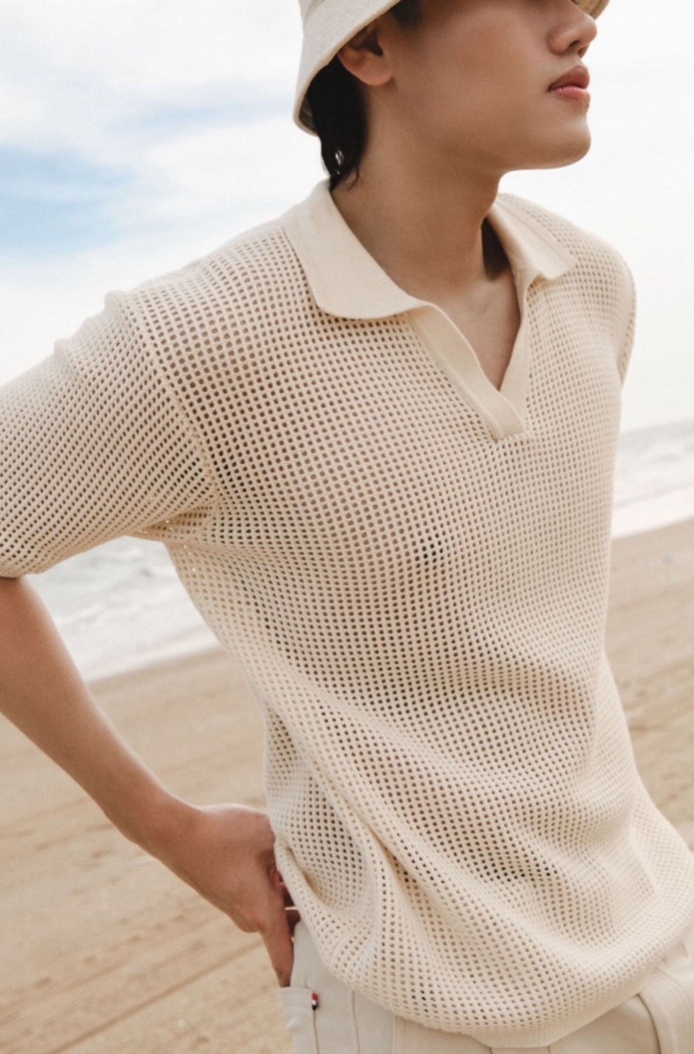 Áo polo nam dệt kim Cotton