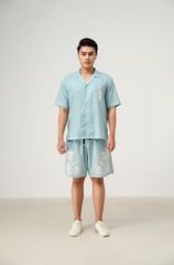 Quần short đi biển nam Pink Paradise màu xanh ngọc