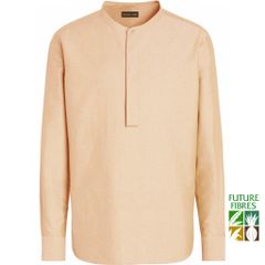 Áo Sơ Mi Linen Nam Cổ Trụ Tay Dài Blended Form Regular