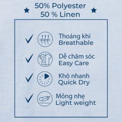 Áo Sơ Mi Linen Luxurious Nam Tay Dài Blended Form Regular