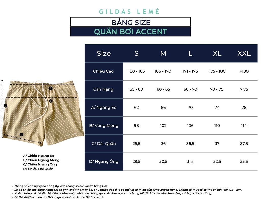 Quần Bơi Polyester Nam Trượt Nước Accent Beige Form Regular