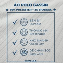 Áo Polo Cotton Tự Nhiên Nam Trơn Gassin Form Regular - Màu Đen