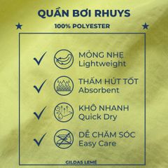 Quần Bơi Polyester Nam Trượt Nước Rhuys Bright Yellow Form Regular