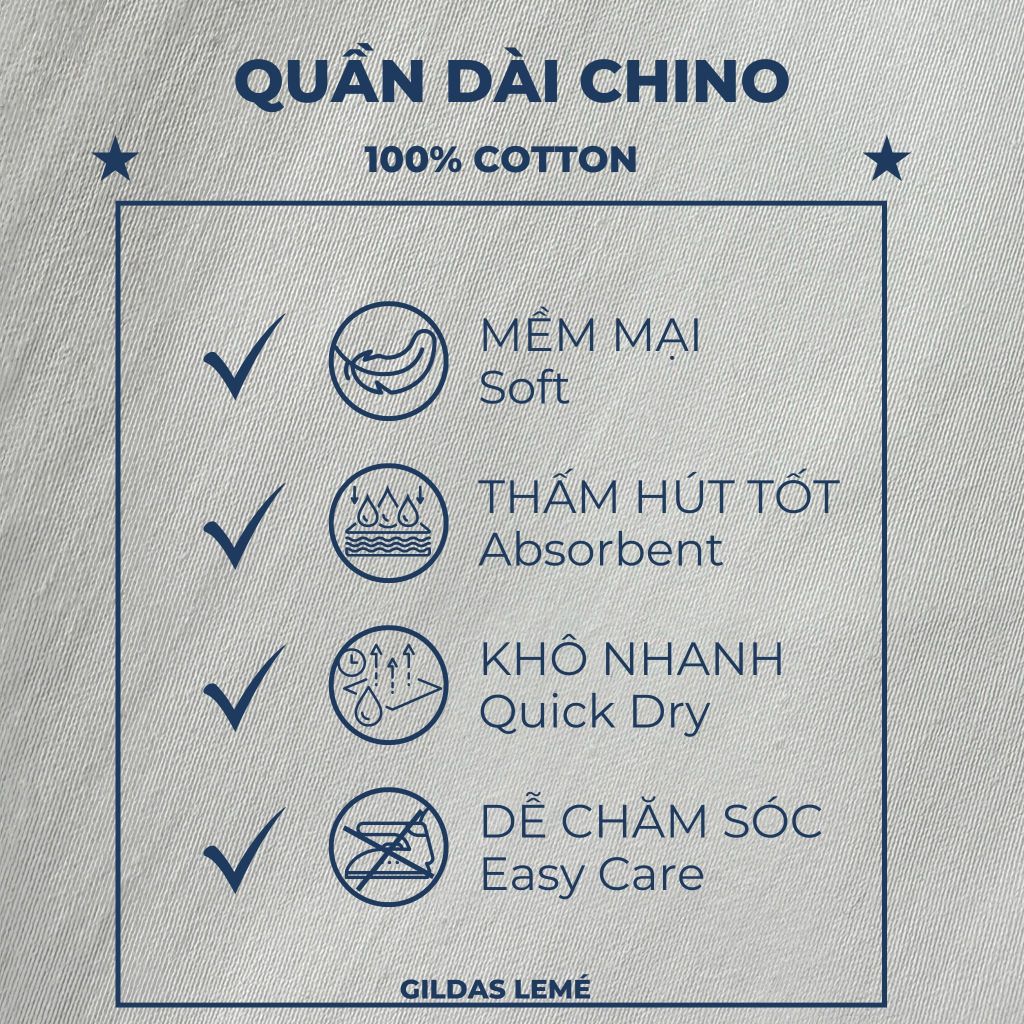 Quần Kaki Nam Ống Suông Chino Form Loose Fit